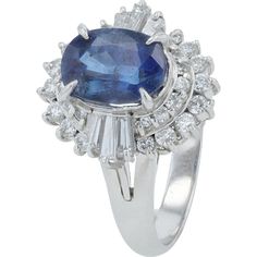 Platinum Ring with 2.87 Carat Sri Lanka Sapphire and 0.68 Carats Total Diamond Weight Dazzling Blue Sapphire Ring In Platinum, Dazzling Sapphire Ring For Formal Occasions, Formal Sapphire Platinum Ring, Elegant Gia-certified Sapphire Ring, Elegant Gia Certified Sapphire Ring, Timeless Blue Sapphire Ring Gia Certified, Platinum Sapphire Ring With Baguette Cut, Timeless Gia Certified Blue Sapphire Ring, Sapphire Baguette Cut Platinum Ring