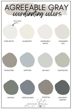 the different shades of gray that are used in this color scheme for walls and ceilings