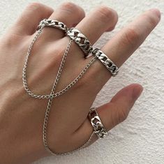 Stainless Steel Braided Chains Bohemian Adjustable Rings Plus - Etsy Hip Hop Chains, Holiday 2022, Wedding Bride Jewelry, Rock Vintage, Style Hip Hop, Punk Grunge, Gold And Silver Rings, Anniversary Jewelry, Gold Ring Sets