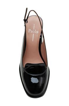 A round toe completes the sleek silhouette of this breezy slingback pump lofted on a flared block heel with a slip-resistant rubber sole. 3" heel Cushioned footbed Leather upper/synthetic lining/rubber sole Imported