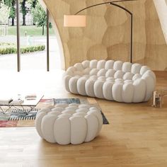 For those who pursue luxury and unique seat solutions. This sofa is a very popular and perfect choice. Deep mats and ergonomic design make long-term use and can maintain the body's relaxation and comfort. Sink into its soft cushions and experience a haven of coziness, where you can unwind and rejuvenate after a long day. Color: Beige. Bubble Sofa, Curved Couch, 3d Honeycomb, Chair & Sofa Cushions, Modern Sofa Couch, Floor Sofa, Pallet Sofa, Modern Loveseat, Lazy Sofa