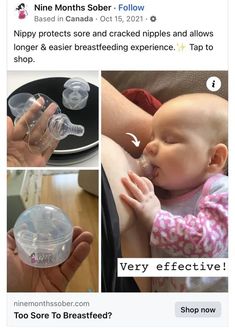 the baby is being held in her mother's hand and she has two bottles