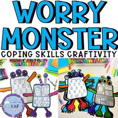 Students need to be taught ways to deal with anxiety, coping strategies for anxiety, and what to do with their worries. This engaging "Worry Monsters" activity helps students learn how to manage their worry and anxiety in a productive way. Students will learn how to let go of their worries and manage their anxiety with this cut-and-glue Worry Monsters activity. Give students the ability to clear their minds and work through their worries with this Worry Monster activity. Students will learn copi Kids Counseling Activities, Self Management Activities For Kids, Anger Interventions, Anger Activities For Kids, Anger Monster, Art Therapy Activities For Kids, Anger Coping Skills, Counseling Room, Regulation Activities