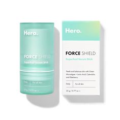 Signs your skin’s on the defense: Breakouts, dullness, and redness. This solid serum feeds your protective microbiome so you stay glowy 24/7. The cooling gel melts into skin with probiotics, calm hydration, and antioxidants — all the TLC strong skin needs. Soft Touch Packaging, Hero Skincare, Serum Packaging, Force Shield, Serum Stick, Skin Care Packaging, Skincare Packaging, Mode Zara, Perfect Skin