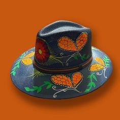 Artisanal Hand Painted Mexican Hat, Cowgirl Hat, Hand Crafted Hat, Sun Hats/gifts for Her/gifts for All - Etsy Multicolor Fedora With Curved Brim For Rodeo, Handmade Adjustable Hats For Gifts, Adjustable Short Brim Sun Hat As Gift, Adjustable Sun Hat With Short Brim, Hand Painted Adjustable Brimmed Fedora, Multicolor Sun Hat With Curved Brim For Country Events, Adjustable Brimmed Hand Painted Fedora, Hand Painted Adjustable Fedora For Country Events, Multicolor Summer Hats For Western-themed Events