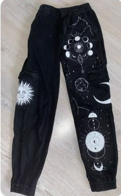 Street Core Aesthetic Outfits, Spring Fantasy Clothing, Moon Aesthetic Clothing, Spacecore Fashion Men, Space Core Clothes, Clothes With Eyes On Them, Spacecore Clothes, Cosmic Goth Outfits, Pants Design Paint