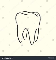 the outline of a tooth on a white background