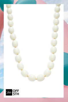 Resin Beaded Necklace Cream Jewelry With Large Beads As A Gift, Cream Jewelry With Large Beads For Gift, White Oval Beaded Chain Jewelry, White Oval Beads Single Strand Jewelry, White Oval Beaded Single Strand Jewelry, White Single Strand Jewelry With Oval Beads, S Hook, Necklace Craft, Elegant Necklace