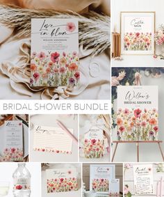 the bridal shower bundle is shown with flowers