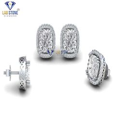 Welcome to our listing for a stunning Diamond Earring that will leave you truly mesmerized! We are blessed with 5000+ satisfied customer with great response. Earring-67   ✥ 𝐌𝐚𝐢𝐧 𝐒𝐭𝐨𝐧𝐞 𝐃𝐞𝐭𝐚𝐢𝐥𝐬 ↣ Shape : Cushion & Round Cut ↣ Type : CVD/HPHT ↣ Weight - 0.216 TDW - 18 Diamond  (1.50ct Cushion EF VS - 2 Diamond)  (0.005ct Round  EF VS - 40 Diamond)  ↣ Gold Weight (White Gold) : 10 K - 2.60 gm 14 K - 2.75 gm 18 K - 2.95 gm Comes in jewelry box Celebrate your love story with a symbol a White Gold Earrings Studs, Earring Stud, Diamond Earring, White Gold Earrings, Gold Earring, Diamond Gold, Sparkle Diamonds, Gold Earrings Studs, Stud Earring