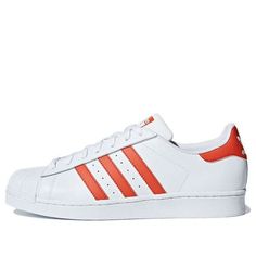 adidas Superstar 'Orange' G27807 (SNKR/Skate/Casual/Low Top/Non-Slip/Wear-resistant) Orange High-top Skate Shoes With Vulcanized Sole, Sporty High-top Orange Skate Shoes, Sporty Orange High-top Skate Shoes, Orange Skate Shoes With Rubber Sole, Urban Orange Sneakers For Skateboarding, Orange Low-top Skate Shoes For Skateboarding, Sporty Orange Sneakers For Skateboarding, Orange Adidas Sneakers With Logo, Orange Adidas Sneakers For Streetwear