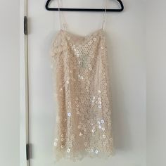 Nwt H&M White M Sequin Bridal Strappy Shift Dress. Never Worn! Beautiful Dress Perfect For Bachelorette Party, Bridal Function Or Just For Fun! H M Dresses, Hm Dress, Just For Fun, Beautiful Dress, White Cream, Cream White, Bachelorette Party, Shift Dress, Beautiful Dresses