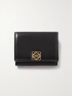 Shop LOEWE Embellished glossed-leather wallet, Explore the latest LOEWE women's collection today on NET A PORTER Elegant Formal Wallets With Logo, Elegant Everyday Wallets With Logo, Elegant Wallets With Logo, Elegant Bifold Wallet With Logo, Luxury Leather Wallets With Logo, Elegant Compact Leather Wallet, Loewe Accessories, Loewe Wallet, Loewe Keychain