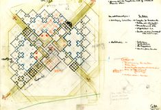 a drawing of a plan with several different areas