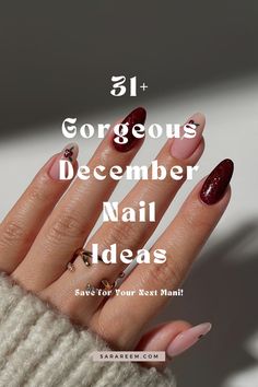 Get ready for the season with these stunning December nails! From festive reds and greens to elegant icy blues and silvers, these winter nail designs are perfect for all your holiday events. Discover the top 2024 trends in colors like white, black, pink, red, light blue, gold, and green. Save these ideas for your next mani to stay on trend this winter! #DecemberNails #NailDesigns #NailInspo #WinterNails #2024Trends #HolidayNails #NailArt #ChristmasNails #SimpleNails #CuteNails #ElegantNails