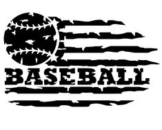 a baseball ball with the american flag in the background and text that says baseball on it