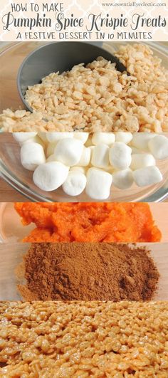 how to make pumpkin spice krispie treats