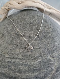 "Tiny sterling silver leaf. This tiny pendant measures 9mm across and is made of solid sterling silver. It hangs from a delicate sterling chain and has a shiny finish with a slightly antiqued look to give the grains in the leaf more texture. Sweet and delicate everyday necklace! Shown here in 16\" length. *If you are unsure of the length you need, or would like to wear this item at different lengths, we now offer an adjustable length option! You can add an adjustable end to your necklace using t Tiny Sterling Silver Necklace In Silver, Silver Leaf-shaped Sterling Silver Necklace, Dainty Sterling Silver Leaf Jewelry, Tiny Necklace, Tiny Pendant, Charm Necklace Silver, Everyday Necklace, Leaf Charms, Small Cards