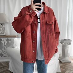 Wiaofellas Japanese Fashion Cowboy Denim Jacket Men Autumn Spring Loose Casual Jeans Coat Streetwear Military Jacket Plus Size Clothes Measurement In CM Shoulder Chest Length Sleeve M 52 114 66 52 L 53 118 68 53.5 XL 54 122 70 55 XXL 55 126 72 56.5 XXXL 56 130 74 58 Measurement In Inch Shoulder Chest Length Sleeve M 20.5 44.9 26.0 20.5 L 20.9 46.5 26.8 21.1 XL 21.3 48.0 27.6 21.7 XXL 21.7 49.6 28.3 22.2 XXXL 22.0 51.2 29.1 22.8 Denim Jacket Men Style, Black Denim Jacket Men, Retro Clothes, Jean Jacket Men, Plus Size Clothes, Denim Patterns, Oversized Denim Jacket, Japanese Streetwear, Denim Jacket Men