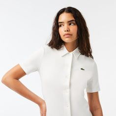 Enjoy iconic Lacoste style in this premium polo dress with sophisticated finish details. A new wardrobe essential. Lacoste Women, Cotton Polo, Polo Dress, 2024 Collection, New Wardrobe, Wardrobe Essentials, Organic Cotton, Online Store, Boutique