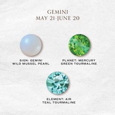 four different colored gems are shown in this graphic style, with the names and description below them