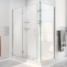 The DreamLine Unidoor-X is a frameless shower door, tub door or enclosure that features a luxurious modern design, complementing the architectural details, tile patterns and the composition of your bath space. Unidoor-X showcases sleek, clean lines to enhance any shower space, creating a stunning appearance. DreamLine exclusive ClearMax water repellant and stain resistant glass coating adds superior protection from stains and is nearly maintenance-free. Unidoor-X is part of DreamLine Unidoor col Corner Shower Doors, Dreamline Shower, Hinged Shower Door, Frameless Hinged Shower Door, Tub Door, Frameless Shower Enclosures, Frameless Shower Door, Tub Shower Doors, Tub Doors