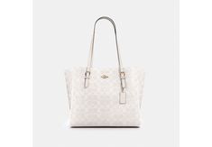 COACH® Outlet | Mollie Tote In Signature Canvas Coach Mollie Tote, Coach Mollie, Coach Outlet, Signature Canvas, You Bag, Smooth Leather, Coach Bags, Canvas Tote, Bucket Bag