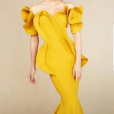 In Excellent Condition. Has Been Worn Only Once. Elegant Yellow Banquet Dress, Chic Yellow Evening Dress For Gala, Elegant Yellow Evening Dress, Elegant Yellow Gown For Spring, Chic Yellow Evening Dress For Formal Occasions, Chic Yellow Evening Dress For Formal Events, Elegant Yellow Maxi Dress For Formal Occasions, Fitted Yellow Midi Dress For Gala, Elegant Yellow Evening Maxi Dress