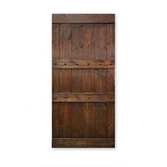 an old wooden door is shown against a white background