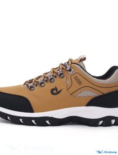 OrcaJump - Mens Tall Hiking Shoes for Spring and Fall, Non-Slip Travel and Camping Outdoor Slip-on Walking Shoes With Protective Design, Brown Non-slip Sneakers For Outdoor Activities, Brown Breathable Slip-on Walking Shoes, Breathable Brown Walking Shoes With Round Toe, Brown Breathable Walking Shoes With Round Toe, Breathable Brown Walking Shoes, Casual Durable Sneakers With Round Toe, Durable Brown High-top Sneakers, Durable Brown Slip-on Walking Shoes