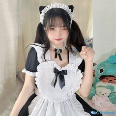 OrcaJump - New classic black and white maid dress Alice soft girl Lolita Lolita dress - Final Sale Anime Details, Cafe Dress, Details Pictures, Maid Dress, Sweet Lolita, Word Wrap, Fashion Costume, White Space, Lolita Dress