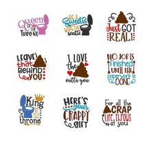 six different types of stickers that say i love you