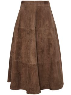 Altuzarra | Varda Suede Midi Skirt | Brown | FARFETCH Leather Skirt Midi, Midi Skirt Brown, Suede Midi Skirt, Brown Midi Skirt, Brown Leather Skirt, Wardrobe Edit, Brown Skirts, Skirt Midi, Suede Skirt