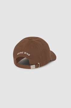 ANINE BING Jeremy Baseball Cap - Dark Camel Elevated Branding, Chenille Patch, Heel Accessories, Book Candle, Anine Bing, Flat Boots, Sneaker Heels, Baseball Hat, Contrast Stitch