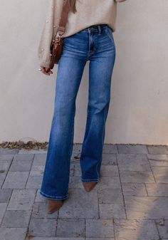 KANCAN Dusk to Dawn Gradient Flare Jeans-Jeans-Krush Kandy How To Wear Flare Jeans, 2025 Outfits, Boho Crop Tops, Classic Denim Jacket, Dusk To Dawn, Eclectic Fashion, Denim Collection, Athleisure Wear, Halloween Fashion