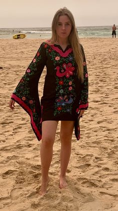 #ad Great Shopping BNWT MEXICAN EMBROIDERED BLACK 100% Cotton KAFTAN PACHAMAMA DRESS S M L XL XXL , Fashion Dress Black Cotton Tunic For Summer, Black Cotton Tunic Dress, Black Mini Dress For Beach In Fall, Black Casual Tunic For Spring, Casual Black Tunic For Spring, Black Embroidered Long Sleeve Mini Dress, Bohemian Black Mini Dress, Black Long Sleeve Bohemian Dress, Black Fall Vacation Dresses