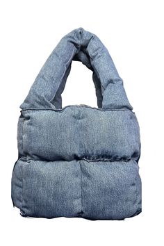 JUMBO UP-CYCLED DENIM PUFFER TOTE  made from thrifted Levi jeans. 2 pockets inside. Dimensions: 12"x12"x8"  Drop: 12" Denim Bags With Pockets For Streetwear, Denim Streetwear Bags With Pockets, Streetwear Denim Bags With Pockets, Puffer Jeans, Puffer Tote Bag, Gyaru Fashion, Denim Tote Bags, Denim Tote, Jeans Bag