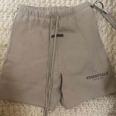 New With Tags Essentials Shorts! They Will Come In The Essentials Zip Up Bag As Well. I Love These Shorts So Much But They Are Too Big For Me And I’m Trying To Make My Money Back :( Essential Fear Of God, Fear Of God Shorts, Essentials Shorts, Essential Shorts, Velour Shorts, Running Shorts Women, Abstract Graphic, My Money, Fit Ideas