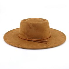 PRICES MAY VARY. MATERIAL:The wide brim fedora hats for women is made of suede material, which makes the hat feel soft, smooth and light to the touch. ADJUSTABLE SIZE:Hat Circumference: 56-58cm/22"-22.8"; Brim Width: 9cm/3.54"；Height: 11cm/4.33".With moisture wicking inner ribbon straps to adjust sizes in between. DESIGN: Flat top design with same color twisted rope decorative band brings perfect effect to any fashion collection. The wide brim fedora hats for men slims the face and adds glamor t Country Style Fedora With Flat Brim, Country Style Solid Color Fedora With Flat Brim, Country Style Wide Brim Solid Fedora, Adjustable Suede Hat With Curved Brim, Brown Flat Crown Felt Hat For Spring, Western Style Brown Boater Hat For Winter, Winter Western Brown Boater Hat, Brown Felt Hat With Flat Crown For Summer, Brown Flat Crown Felt Hat For Summer