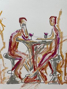 8 x 10 piece on 11.7 x 16.5 inch paper so you can leave it large or cut it to fit a frame. The piece is an oil pastel drawing on mixed media paper. Black marker for details. Fun and loose oil pastel drawing of friends or lovers enjoying a glass of wine. Feminine decor. Scandinavian style. Fun apartment style. Put on a bookshelf. Frame it or hang it with command strips. Hang in the kitchen or bar area. Female Friendship Art, Oil Pastel Aesthetic, Best Friends Drawing, Friendship Drawing, Fun Apartment, Hang Out With Friends, Friendship Art, Art Hippie, Feminine Decor