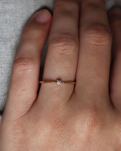 Solid Gold Dainty Diamond Ring - Lacee Alexandra Tiny Promise Ring, Very Simple Promise Rings, Tiny Diamond Wedding Ring, Simple Gold Ring With Diamond, Tiny Diamond Engagement Ring, Super Simple Engagement Rings, Small Promise Rings, Simple Promise Rings For Her, Small Diamond Engagement Ring