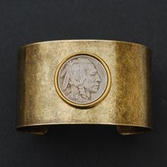 You are looking at a gorgeous cuff bracelet, set with an authentic United States 1913 ~ 1938 Indian Head Buffalo Nickel 5 Cent Coin, showing OBVERSE in front. You need to pick a year from drop-down menu The coin is average circulated and in great condition. The bracelet is about 1.5" wide, 6" around the metal part, 1" open, and made of solid brass with antique finish. I only use those coins with readable date, always keep their original numismatic value, and never try to clean the coin. I hope y Classic Adjustable Brass Bracelets, Antique Gold Cuff Bracelet Collectible, Classic Brass Bangle Cuff Bracelet, Classic Antique Gold Jewelry Collectible, Classic Brass Cuff Bracelet For Formal Occasions, Adjustable Etched Brass Cuff Bracelet, Adjustable Brass Etched Cuff Bracelet, Adjustable Etched Cuff Bracelet For Anniversary, Antique Etched Adjustable Cuff Bracelet