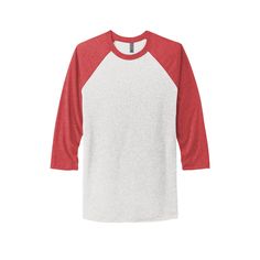 Get the Next Level Unisex Tri-Blend 3/4-Sleeve Raglan T-Shirt at Michaels. com. 4.3-ounce, 50/25/25 poly/combed ring spun cotton/rayon, 32 singles. 1x1 rib knit neck. Hit it out of the ballpark with our softest raglan. With matching colored sleeves, collar and cover stitch, get a clean athleisure look with this premium piece. Please note: This product is transitioning from satin labels to tear-away labels. Your order may contain a combination of both labels. Details: Available in multiple colors Raglan Tee, Team Shirts, Color Print, Personalized Shirts, Color Choices, Next Level, Custom Shirts, Athleisure, Rib Knit