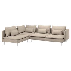 SÖDERHAMN sectional, 4-seat corner, with open end/Hillared beige, Height including back cushions: 32 5/8 ". If you like the stylish airy look, you have to try the deep generous seats. Create your own personal combination of SÖDERHAMN sofa, then sit down and relax – by yourself or together with the whole family. Total composition: 100 % polyester. Ikea Soderhamn, Söderhamn Sofa, Sofa Accessories, Modul Sofa, Fabric Sofa, Sofa Furniture, Keep It Cleaner, Plywood, Sectional Sofa