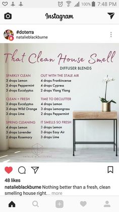 Clean House Smell, Living Essentials Oils, Diffuser Recipes