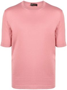 salmon pink cotton crew neck short sleeves straight hem Pink Crew Neck Short Sleeve Top For Spring, Spring Pink Short Sleeve Crew Neck Top, Classic Pink Relaxed Fit Top, Classic Pink T-shirt For Summer, Linen Tshirts, Salmon Pink, Camisa Polo, T Shirt Vest, Pink Cotton