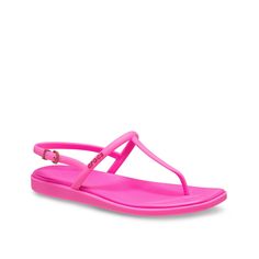 Crocs-Miami Sandal - Women's Showcase your minimalist style with the Miami sandal from Crocs. Designed with soft, flexible TPU upper, this thong sandal comes with Iconic Crocs Comfort to provide flexibility, lightweight feel, and 360-degree comfort. Drop-in Croslite sole completes this silhouette. Michael Kors Fashion, Adidas Fashion, Nike Fashion, Active Wear Outfits, Journee Collection, Safety Shoes, Thong Sandals, Minimalist Style, Top Trends