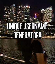 a person on a boat with the words unique username generator in front of them