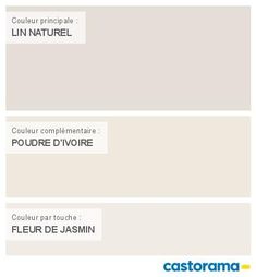 three different shades of white paint with the words'color combinations'in french and english