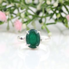 Raw Emerald Oval Emerald Ring-Raw Emerald Engagement Ring-Emerald Ring- Real Vintage Emerald Cut Ring-Oval Engagement Ring Gift Her STONE NAME : HYDRO GREEN EMERALD GEMSTONE Shape- Oval Stone Size- 10X12 MM Materials-925 Sterling Silver Ring size- All Size  Sku- R-21 Add this beautiful one little thing of galactic shine to make you feel unique and to transform your lives. Perfect for any kind of outfit and every occasion SHIPPING :- Shipping is free order above as per order and done is 2 business days after clear payment received in PAYPAL. Shipping method is usually DHL E-commerce post taking 15 to 21 business days to reach anywhere in the world In case you need Expedited shipping ( 3 to 5 Working days delivery ) please note the extra shipping charges will be USD 20 for the package. HOWEV Smaragd Ring, Raw Emerald, Emerald Cut Rings, Oval Engagement, Ring Emerald, Emerald Engagement, Real Vintage, Engagement Rings Oval, Ring Oval